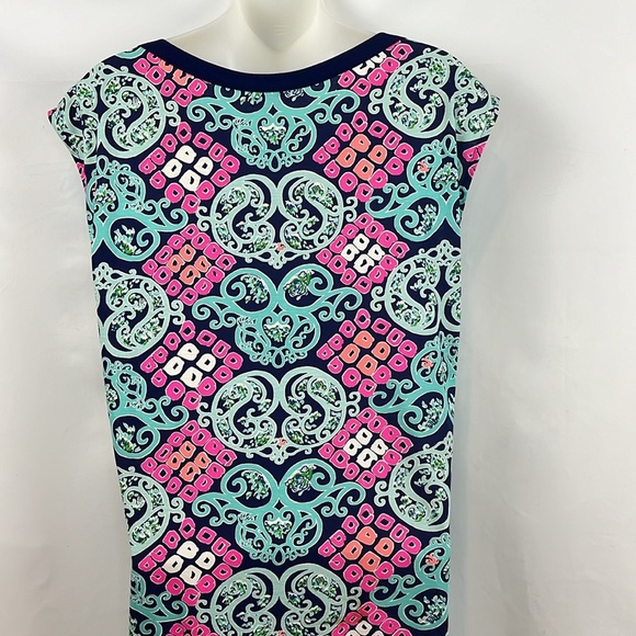 Lilly Pulitzer Robin Blue Pink Short Sleeve Behind The Gate Prima Cotton Size XS - Picture 8 of 11